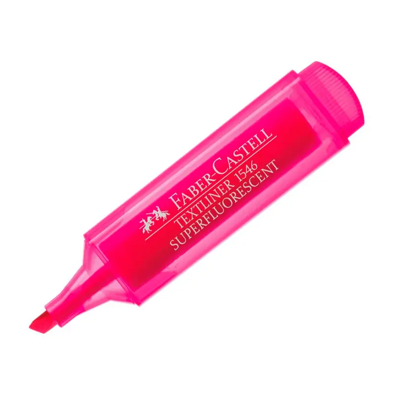 Faber-Castell 1546 Şeffaf Gövde Fosforlu Kalem Pembe x 10 Lu Kutu