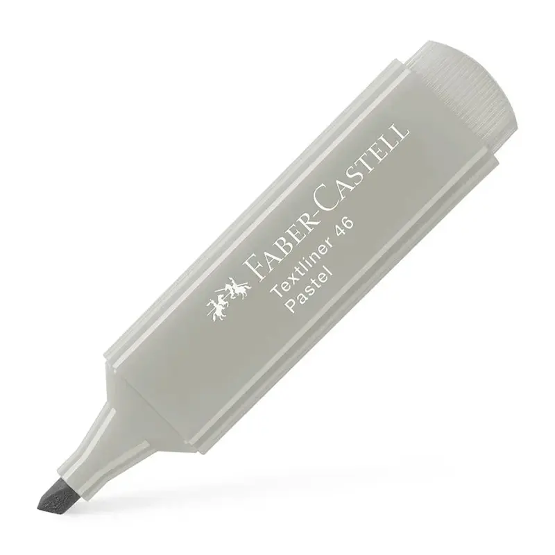 Faber-Castell 1546 Şeffaf Gövde Fosforlu Kalem İpek Gri x 10 Lu Kutu