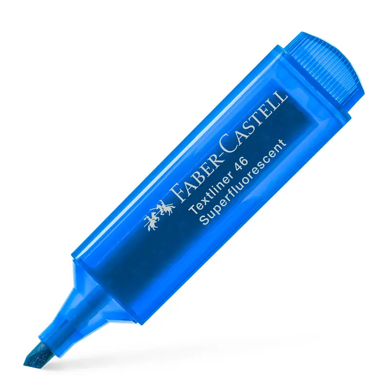 Faber-Castell 1546 Şeffaf Gövde Fosforlu Kalem Mavi x 10 Lu Kutu