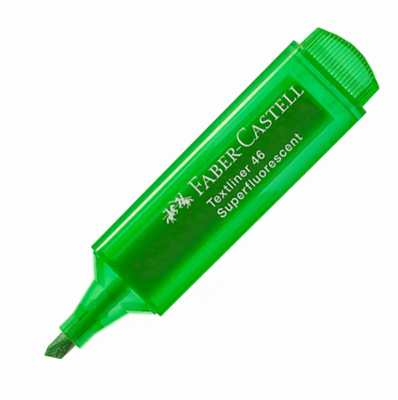 Faber-Castell 1546 Şeffaf Gövde Fosforlu Kalem Yeşil x 10 Lu Kutu