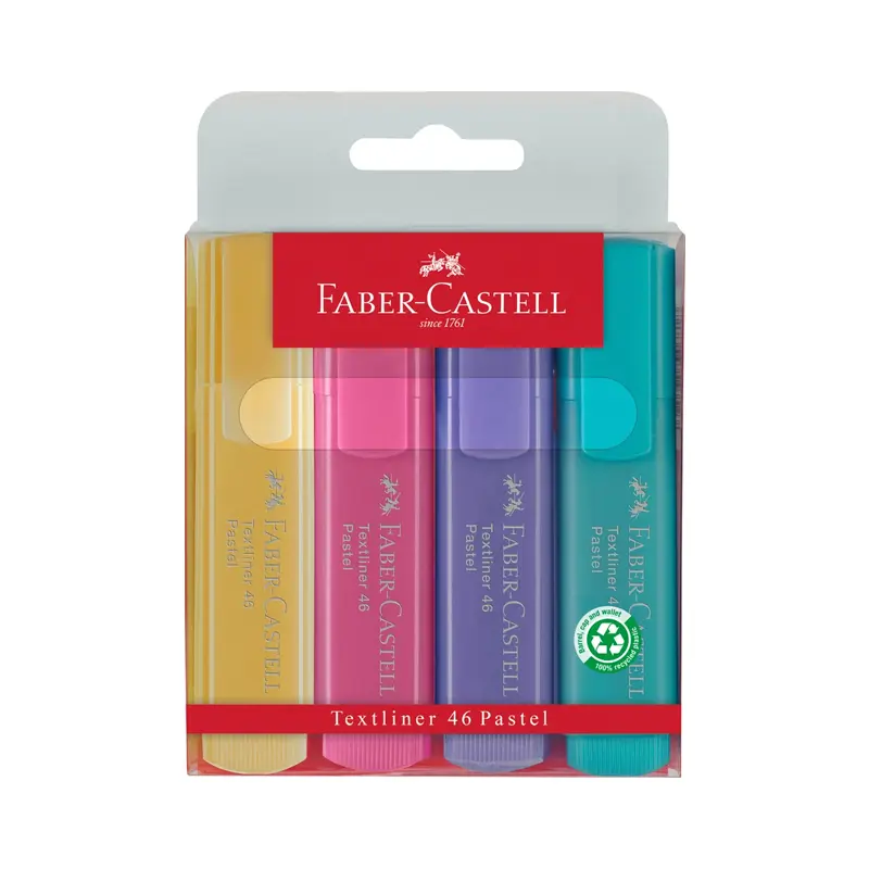 Faber-Castell 46 Fosforlu Kalem Pastel Renkler 4 Renk