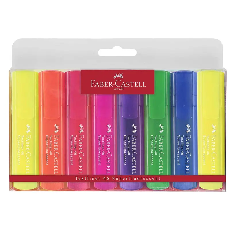 Faber-Castell 1546 Şeffaf Gövde Fosforlu Kalem 8 Renk