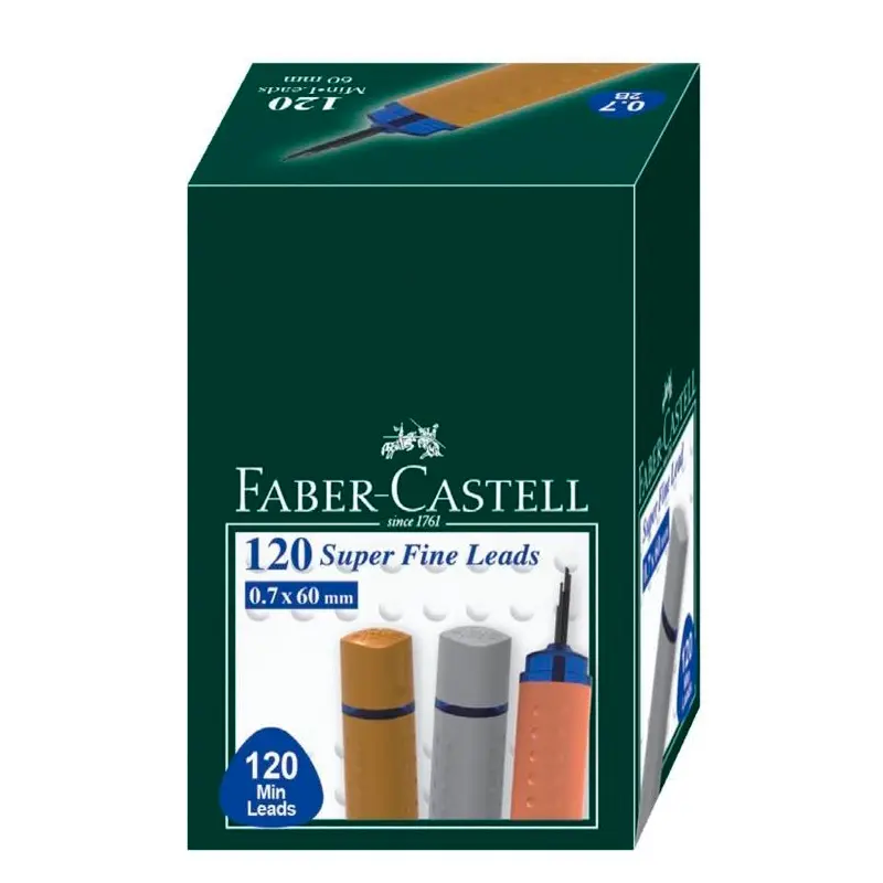 Faber Castell Grip Kurşun Kalem Ucu (Min) 60mm 2B 120 Li Tüp Altın 0.7mm x 12 Li Paket