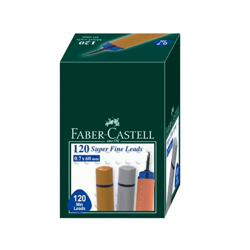 Faber Castell Grip Kurşun Kalem Ucu (Min) 60mm 2B 120 Li Tüp Gümüş 0.7mm x 12 Li Paket