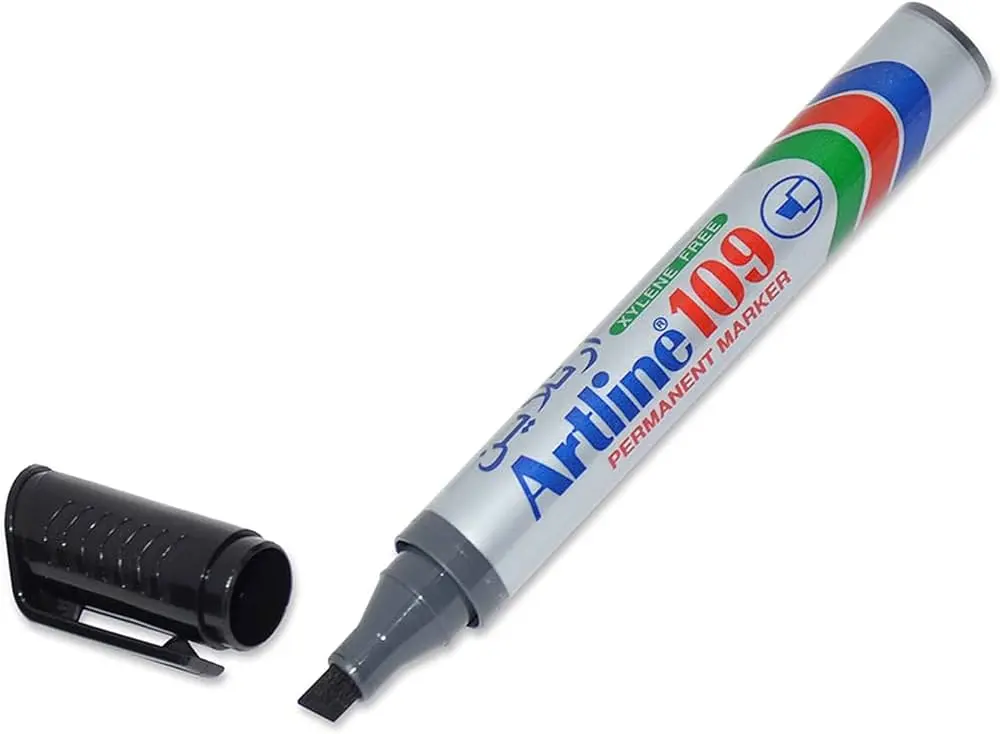 Artline EK-109 Permanent Markör Kesik Uç 2.0 - 5.0 mm Siyah 12 Li Kutu