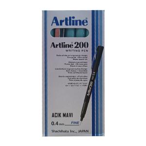 Artline 200N Fine Keçe Uçlu Yazı Kalemi 0.4 mm Açık Mavi 12 Li Kutu
