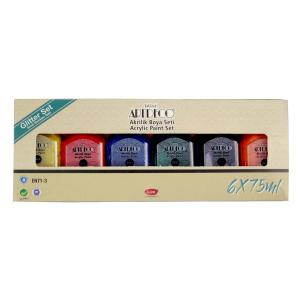 Artdeco AS6 Akrilik Boya Simli Renkler 6 x 75ml Set