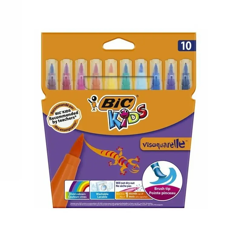 Bic Kids Visaquarelle Fırça Uçlu Keçeli Boya Kalemi 10 Renk