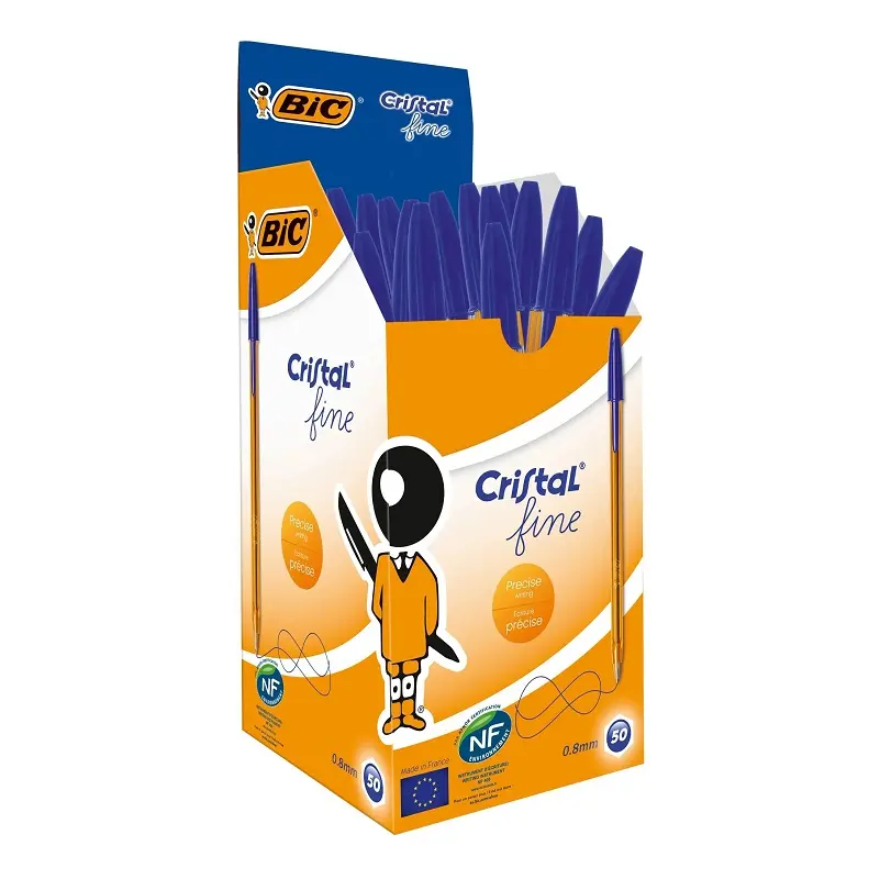 Bic Cristal Original Fine Tükenmez Kalem 0.8mm Mavi 50 Li Kutu