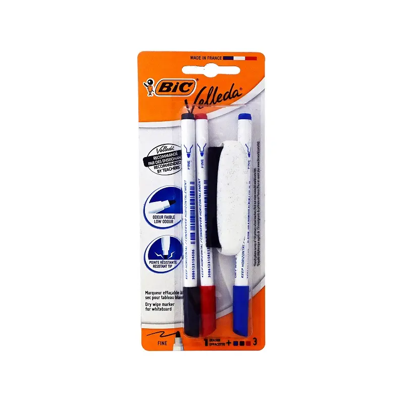 Bic Velleda 1721 Çocuk Beyaz Tahta Kalemi 3 Kalem + 1 Silgi
