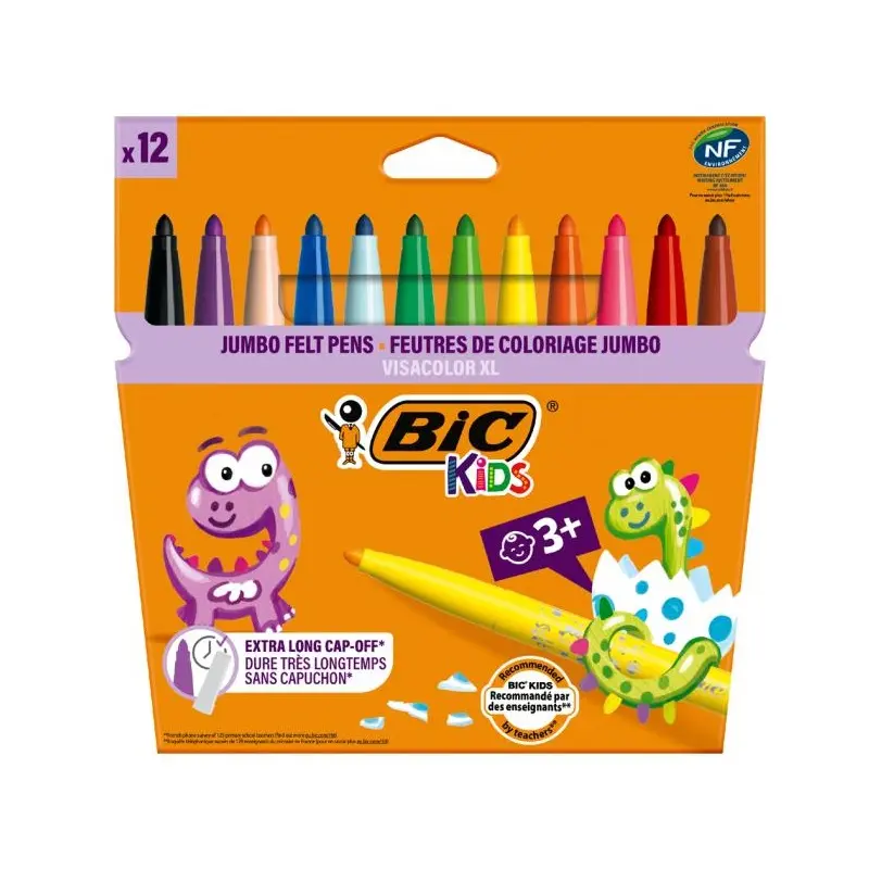 Bic Eco Visa Jumbo Doğa Dostu Keçeli Boya Kalemi 12 Renk