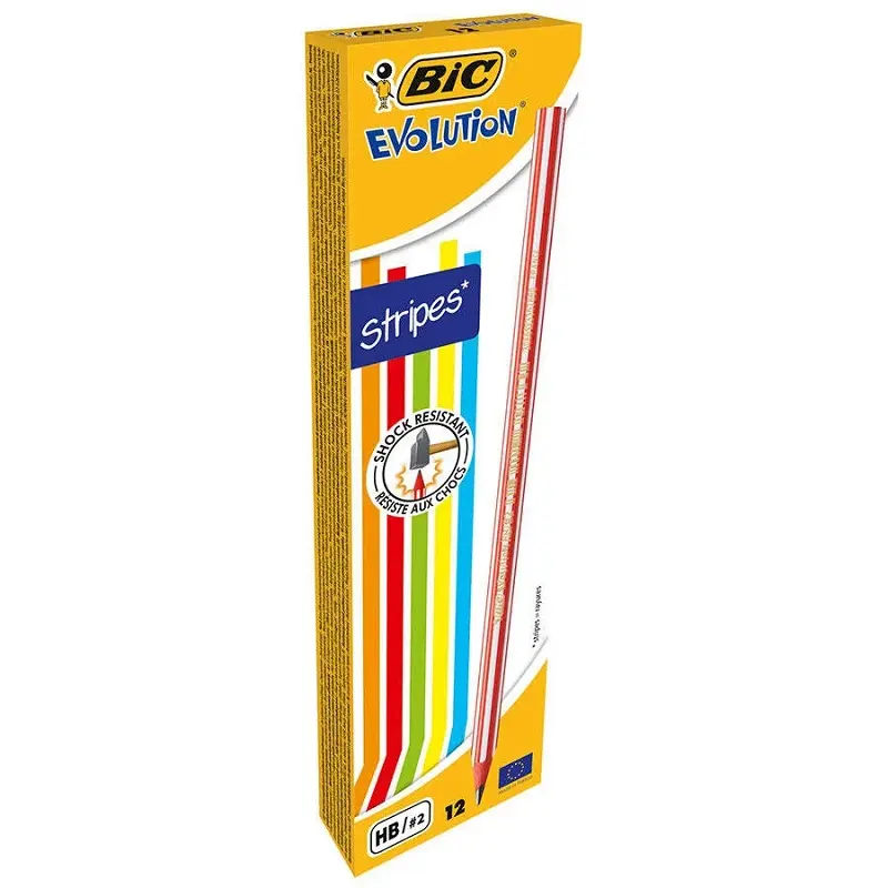 Bic Evolution 646 Stripes Kurşun Kalem HB 12 Li Kutu
