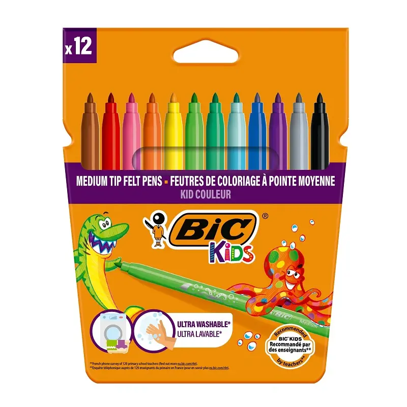 Bic Kids Couleur Yıkanabilir Keçeli Boya Kalemi 12 Renk
