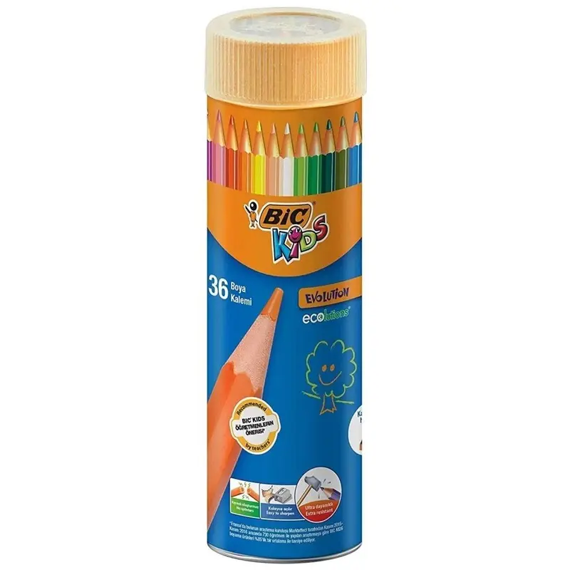 Bic Kids Evolution Kuru Boya Kalemi 36 Renk Metal Tüp