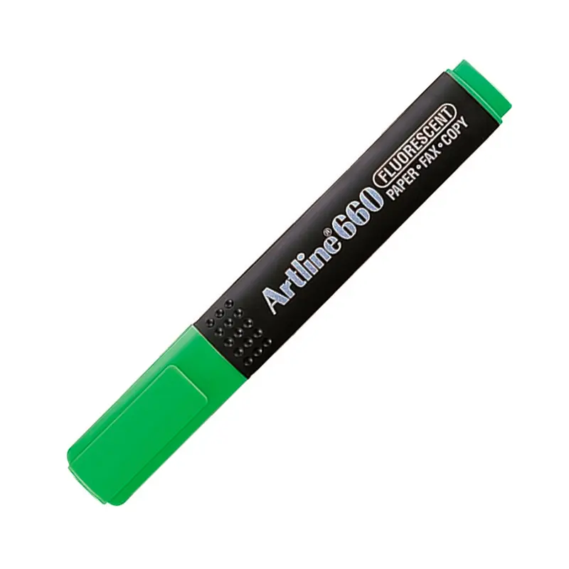Artline 660 Fosforlu Kalem 1.0mm - 4.0mm Kesik Uç Fosforlu Yeşil x 12 Li Kutu