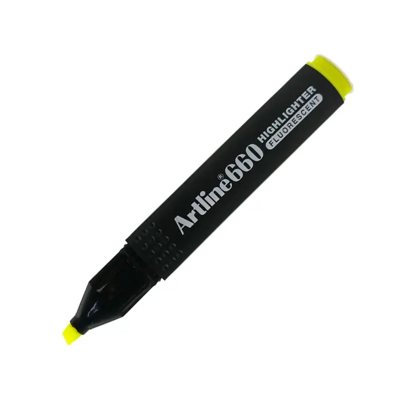 Artline 660 Fosforlu Kalem 1.0mm - 4.0mm Kesik Uç Fosforlu Sarı x 12 Li Kutu