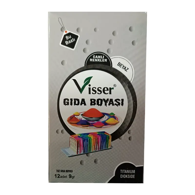 Misyon Visser Toz Gıda Boyası 9 Gr. Paket x 12 Li Kutu Beyaz