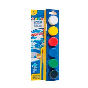 Carioca Tempera Süper Yıkanabilir Standart Renkler Suluboya 6x25 ML