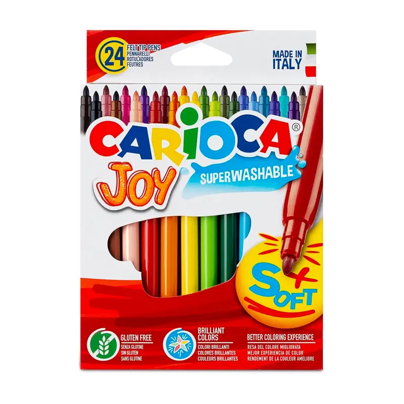 Carioca Joy Süper Yıkanabilir Keçeli Boya Kalemi 24 Renk