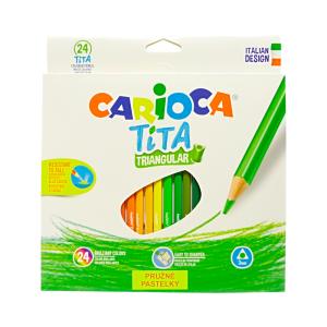 Carioca Tita Triangular Üçgen Gövde Kuru Boya Kalemi 24 Renk