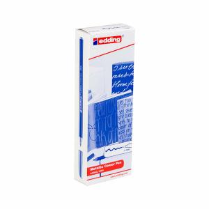Edding 1200 Metalik Keçeli Kalem Metalik Gümüş 10lu kutu