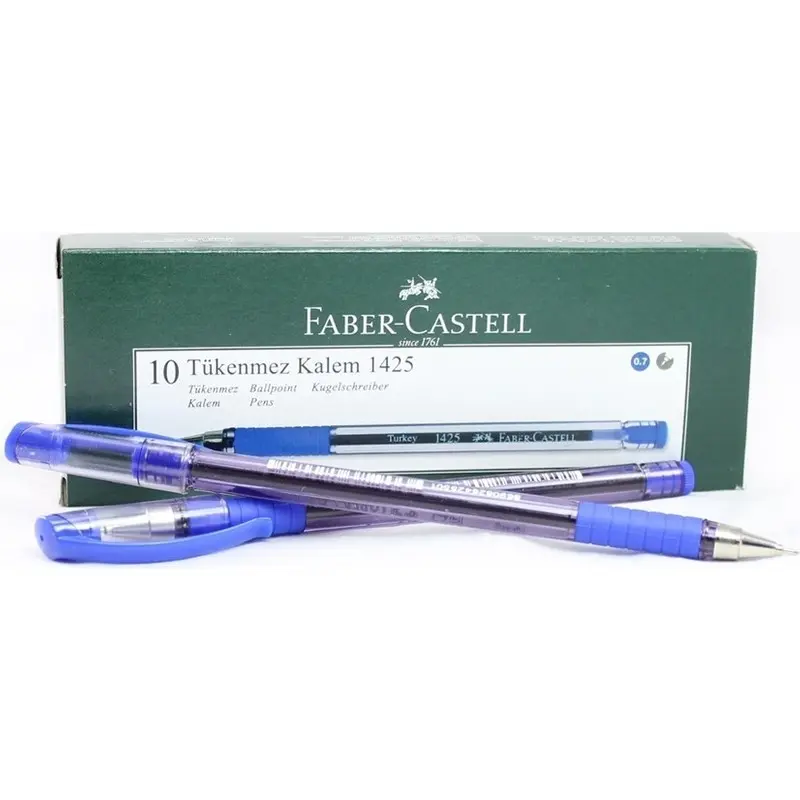 Faber-Castell 1425 İğne Uç Tükenmez 0.7 Mavi x 10 Lu Kutu