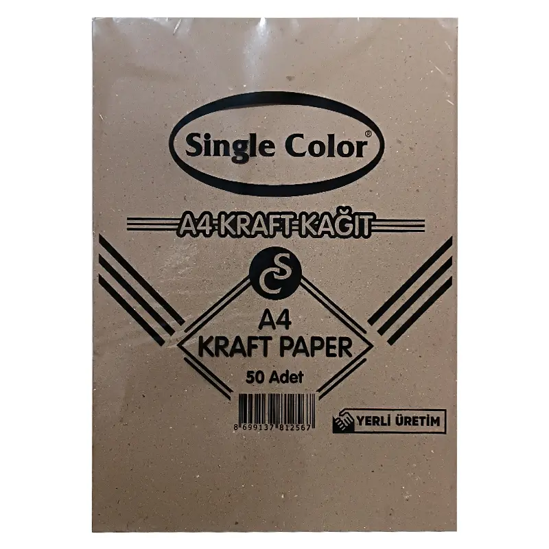 Single Color Kraft Kağıt A4 x 50 Li Paket