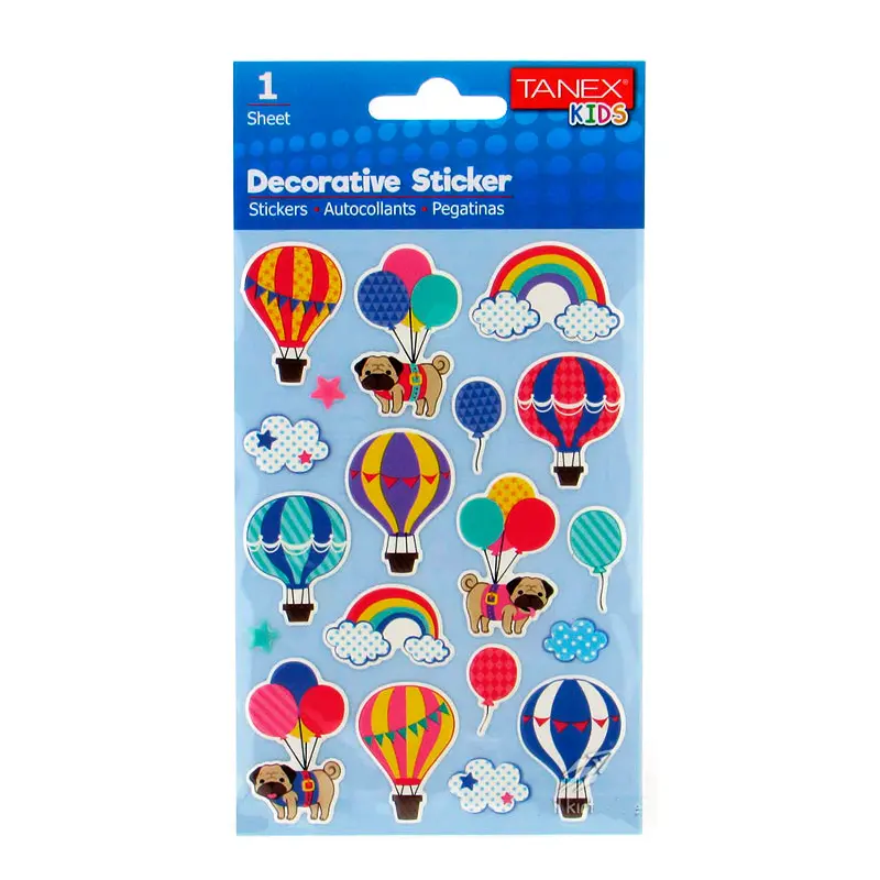 Taneks 25065 Puffy Dekoratif Sticker Uçan Balonlar Serisi x 5 Li Paket