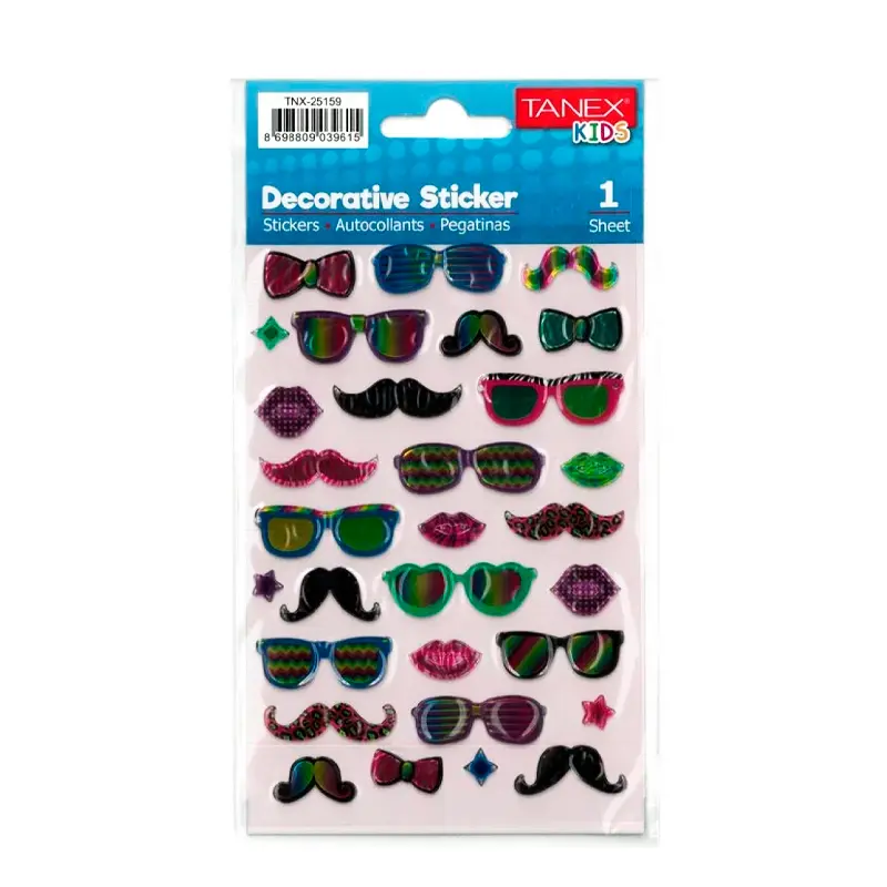 Taneks 25159 Puffy Dekoratif Sticker Aksesuar Serisi x 5 Li Paket