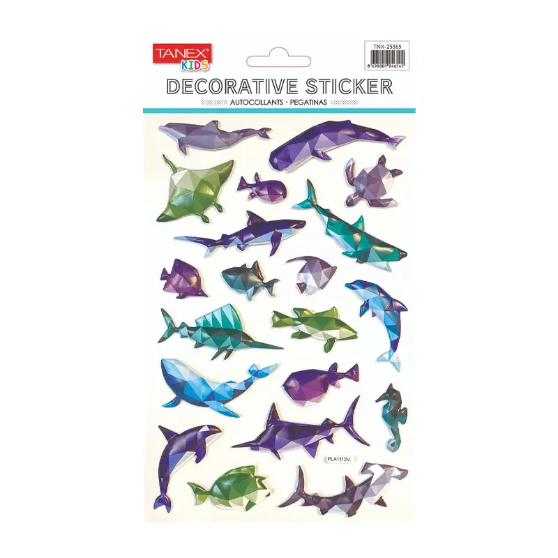 Taneks Puffy Dekoratif Sticker 3D Deniz Canlıları Serisi x 5 Li Paket