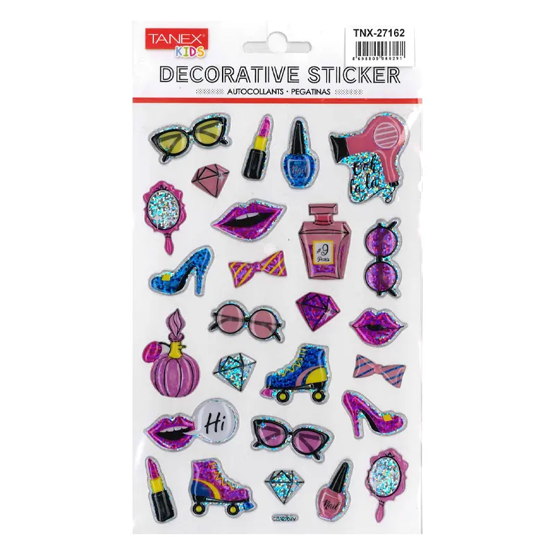 Taneks 27162 Puffy Dekoratif Sticker Süslü Aksesuarlar Serisi x 5 Li Paket
