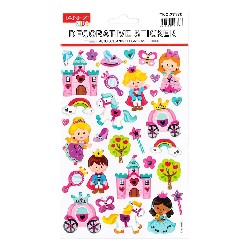 Taneks 27170 Puffy Dekoratif Sticker Mini Krallık Serisi x 5 Li Paket