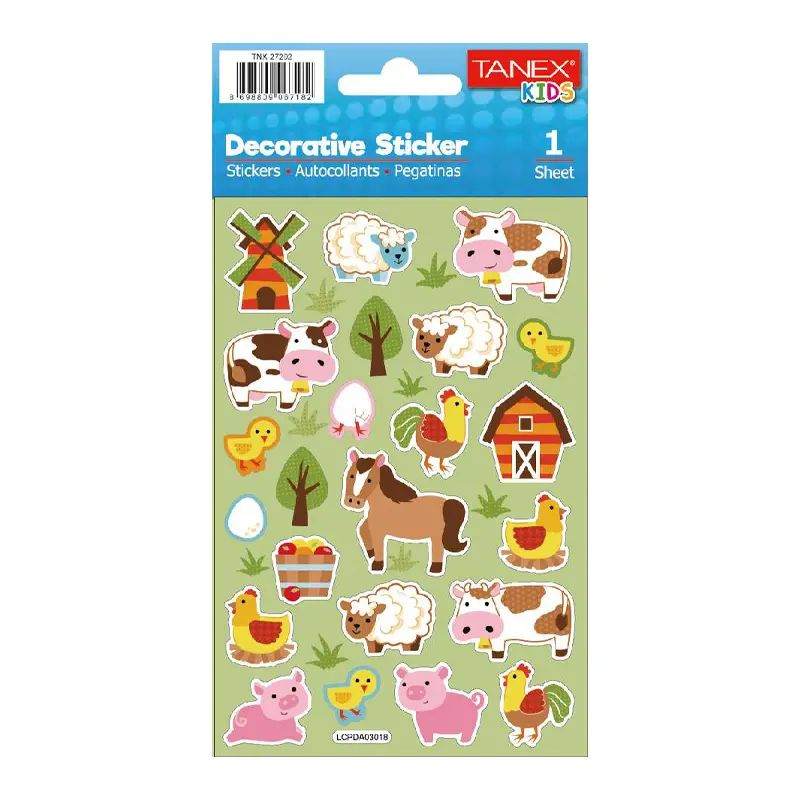 Taneks 27202 Puffy Dekoratif Sticker Çiftlik Serisi x 5 Li Paket