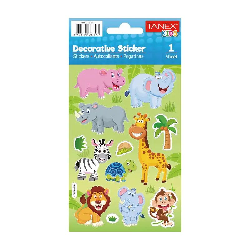 Taneks 27221 Puffy Dekoratif Sticker Mutlu Orman Hayvanları Serisi x 5 Li Paket