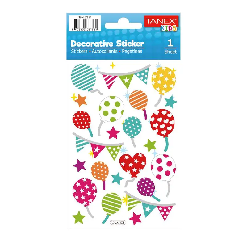Taneks 27237 Puffy Dekoratif Sticker Parti Serisi x 5 Li Paket