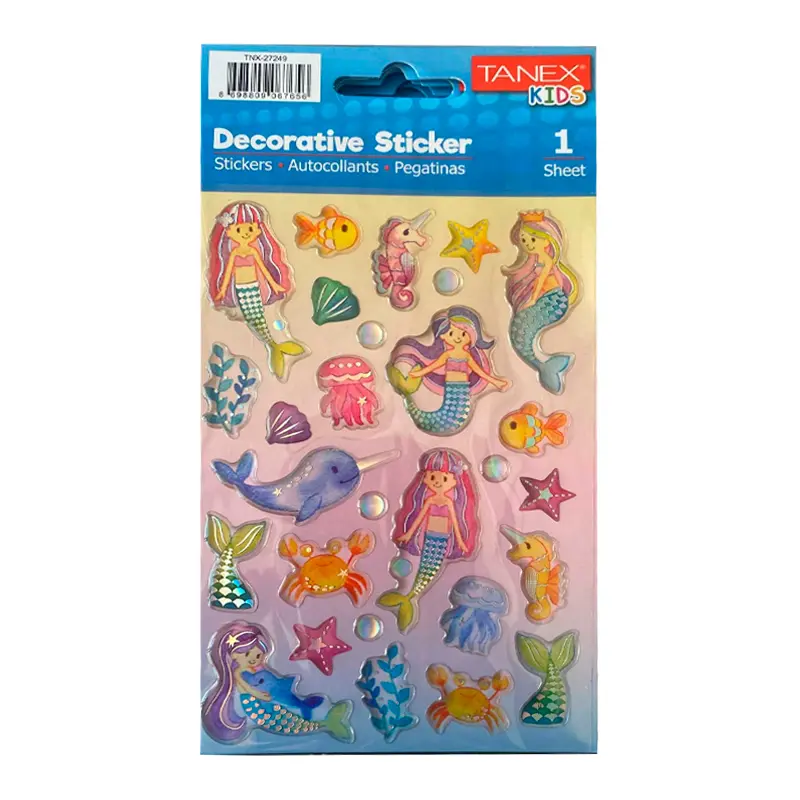 Taneks 27249 Puffy Dekoratif Sticker Deniz Kızı Serisi x 5 Li Paket