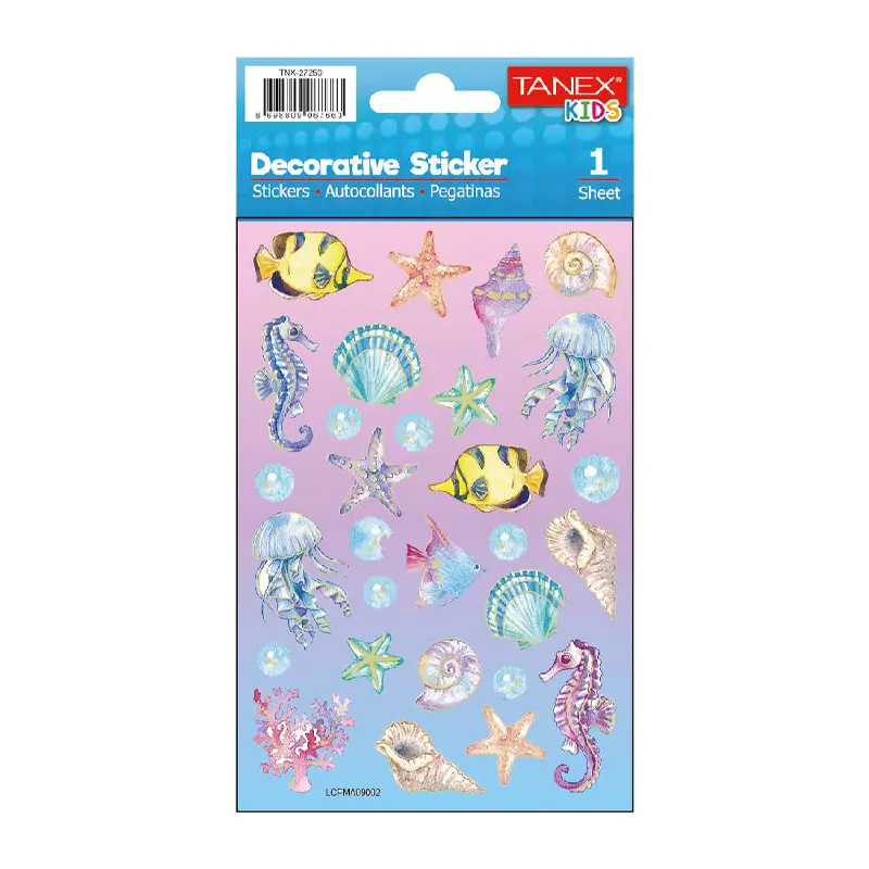 Taneks 27250 Puffy Dekoratif Sticker Okyanus Canlıları Serisi x 5 Li Paket