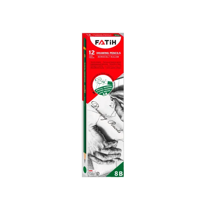 Fatih 8B Dereceli Kurşun Kalem 12 Li Kutu