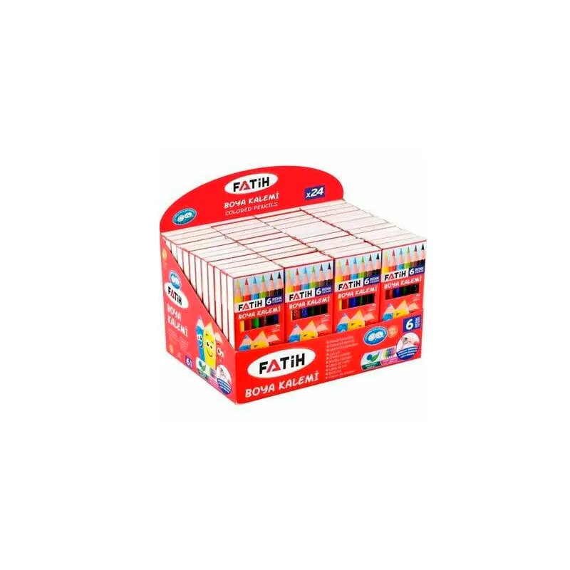 Fatih Kuru Boya Karton Kutu 1/2 Yarım Boy 6 Renk x 48 Li Paket