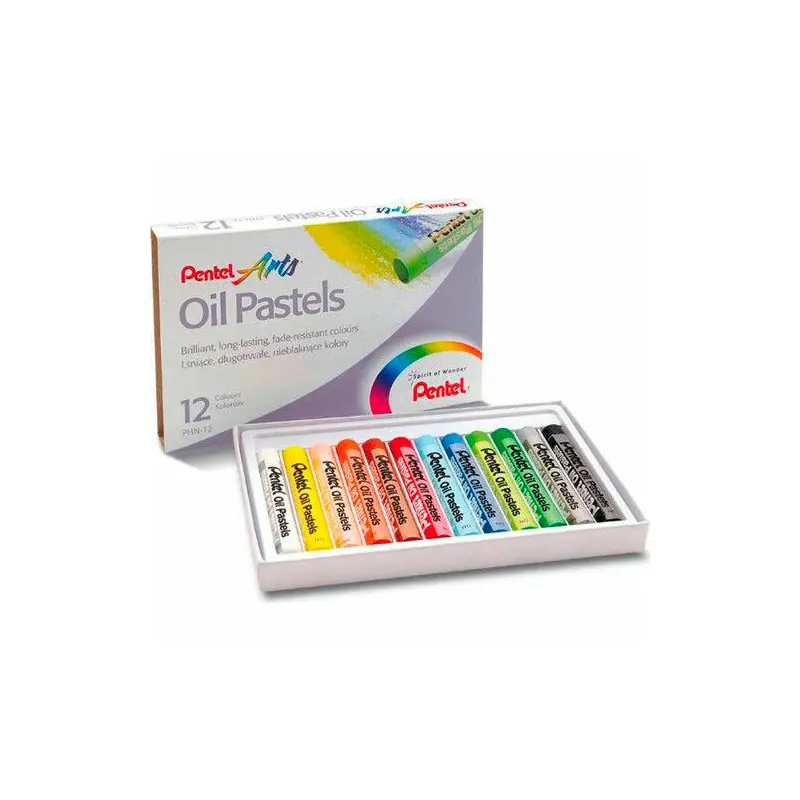 Pentel Karton Kutu Yağlı Pastel Boya 12 Renk