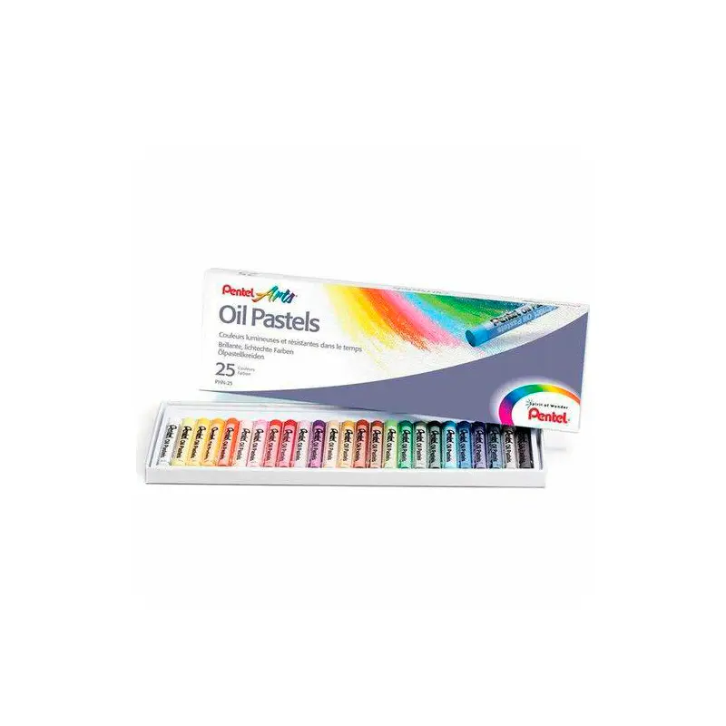 Pentel Karton Kutu Yağlı Pastel Boya 25 Renk