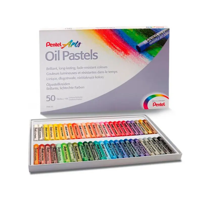 Pentel Karton Kutu Yağlı Pastel Boya 50 Renk