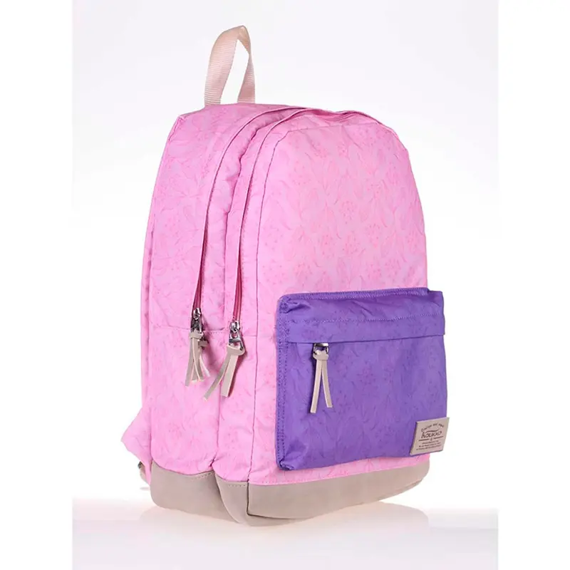 Kaukko K1338 Wichlight Pink Flowers Okul Sırt Çantası