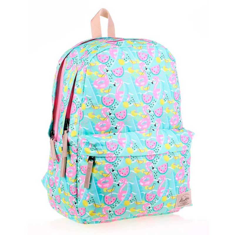 Kaukko K1469 Nature Summer Flamingo Okul Sırt Çantası