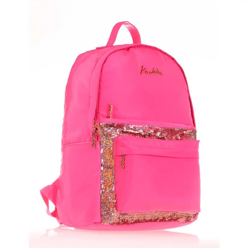 Kaukko K1539 Magical Pullu Pembe Okul Sırt Çantası