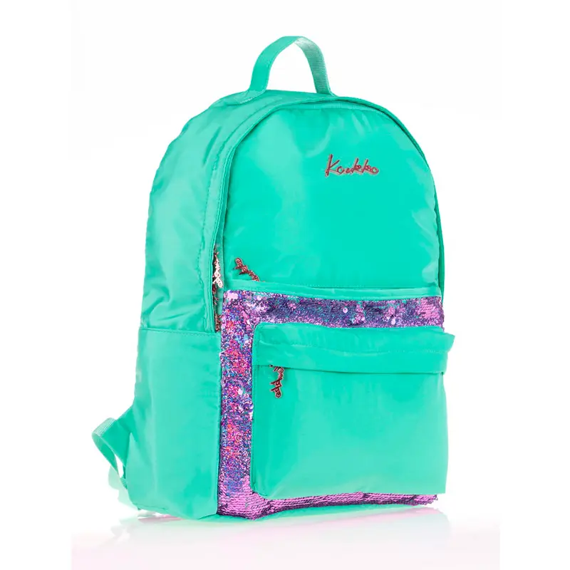 Kaukko K1541 Magical Pullu Mint Yeşili Okul Sırt Çantası