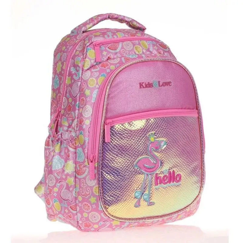 Kids & Love L5098 Aynalı Simli Flamingo Okul Sırt Çantası