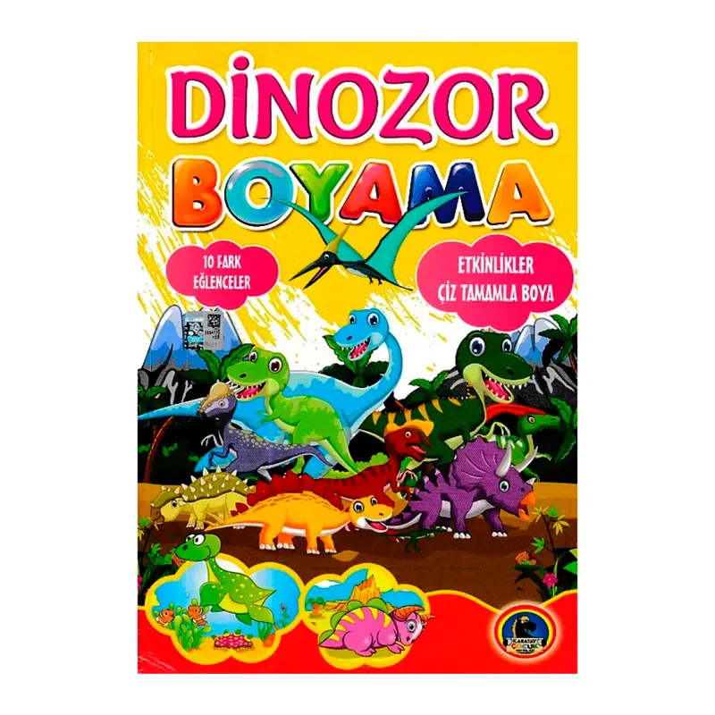 4E Karatay Yayınları Etkinlikler Çiz Tamamla Dinozor Boyama 128 Sayfa