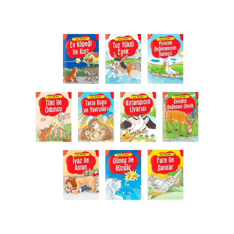 Ema Çocuk 1. Sınıflar İçin Ezop Masalları 10 Kitap + Soru Kitapçığı
