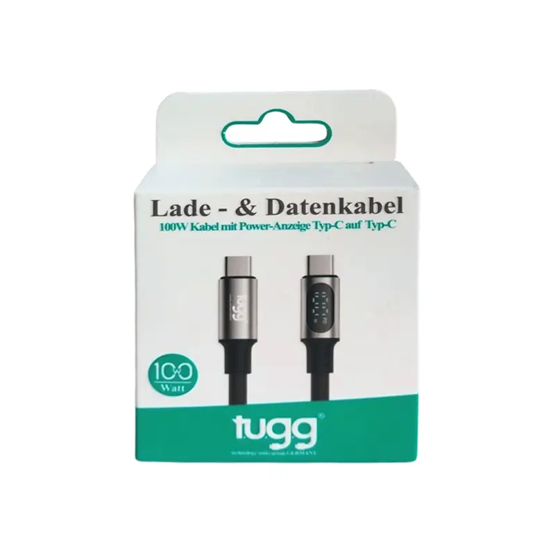 Tugg 104631 Germany Şarj ve Veri Kablosu Type-C to Type-C 1 Metre 100 Watt Siyah